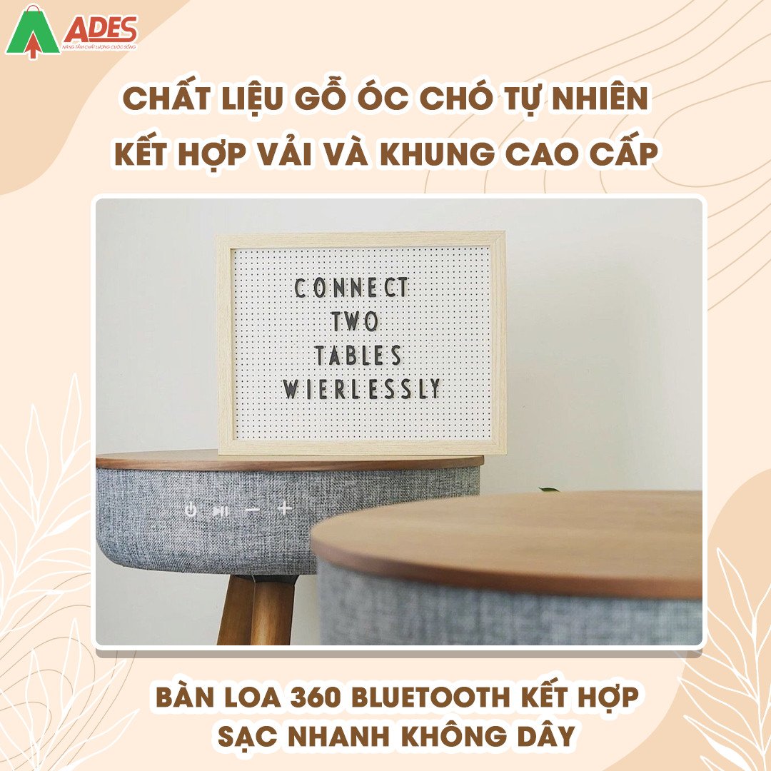 Ban loa 360 bluetooth ket hop sac khong day chat lieu go