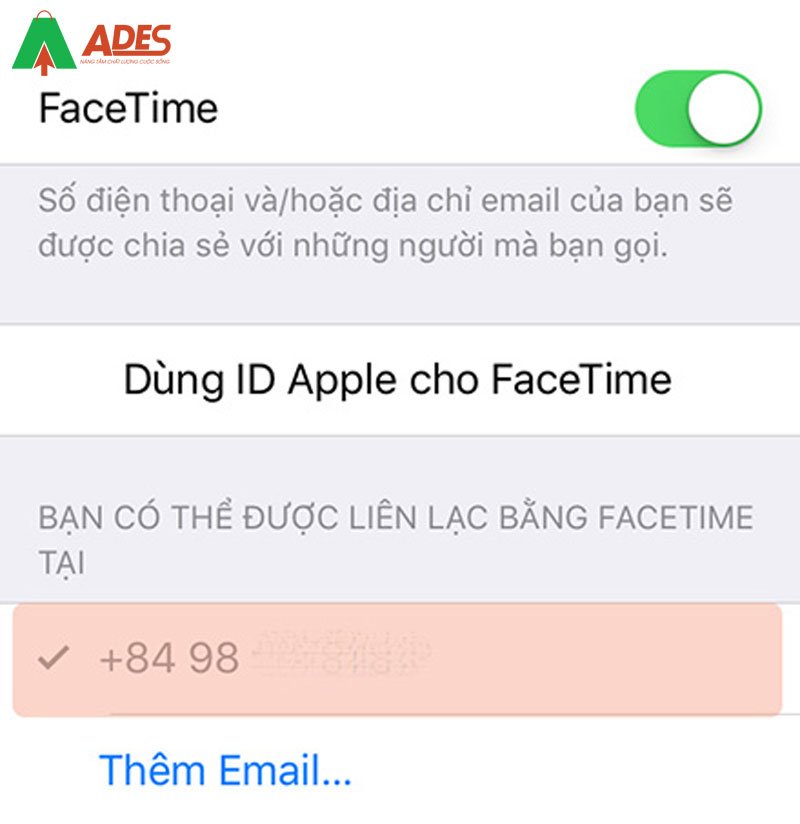 Facetime kich hoat thanh cong